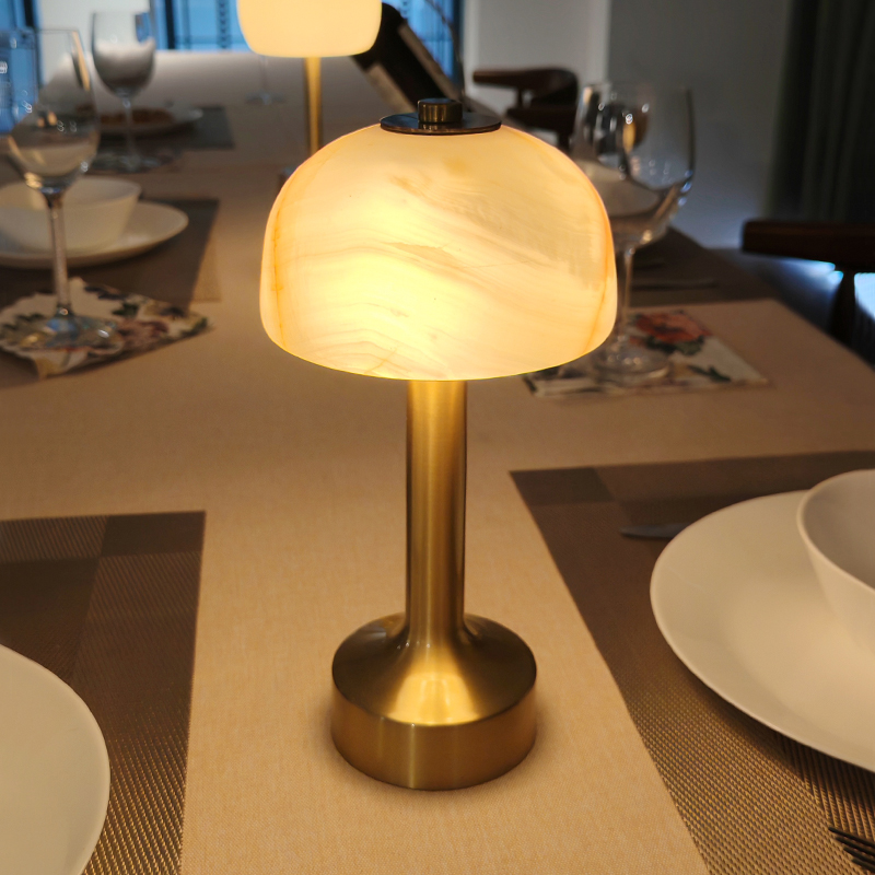 NF13S5 Aluminum Stone Table Lamp 