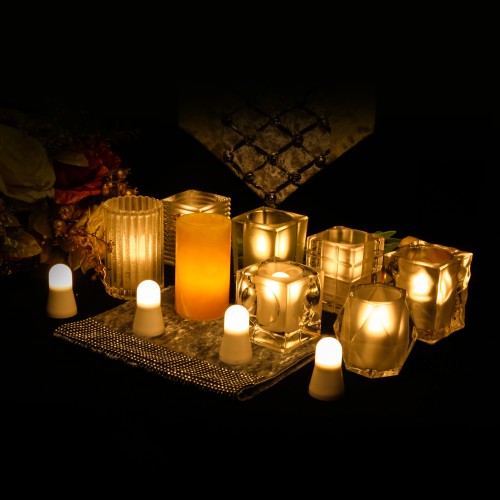 12S Rechargeable Candle tealight with charging base