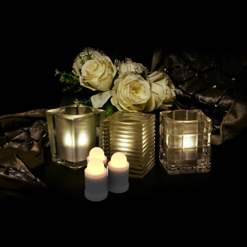 12U Rechargeable Candle tealight with charging base 